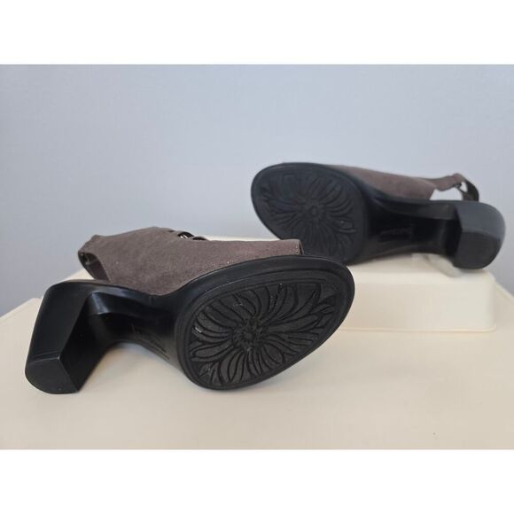 Croft & Barrow Shay Heels 8M Taupe Slingback Caged Peep Toe Ortholite Shoes - Picture 5 of 7